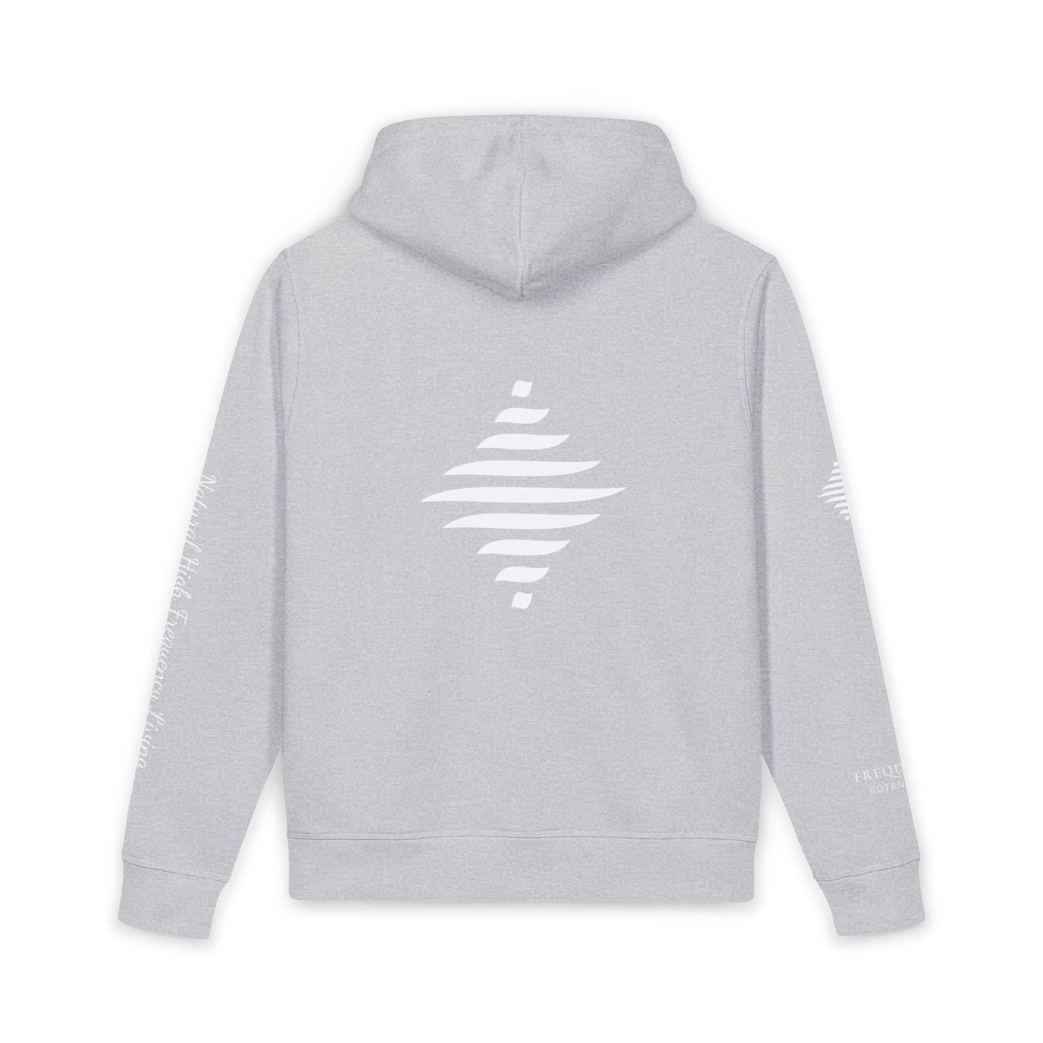 Frequence Sounder Hoodie — Minimalist Organic Pullover with Geometric Soundwave Graphics