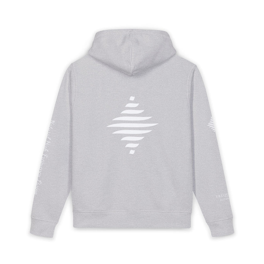 Frequence Sounder Hoodie — Minimalist Organic Pullover with Geometric Soundwave Graphics