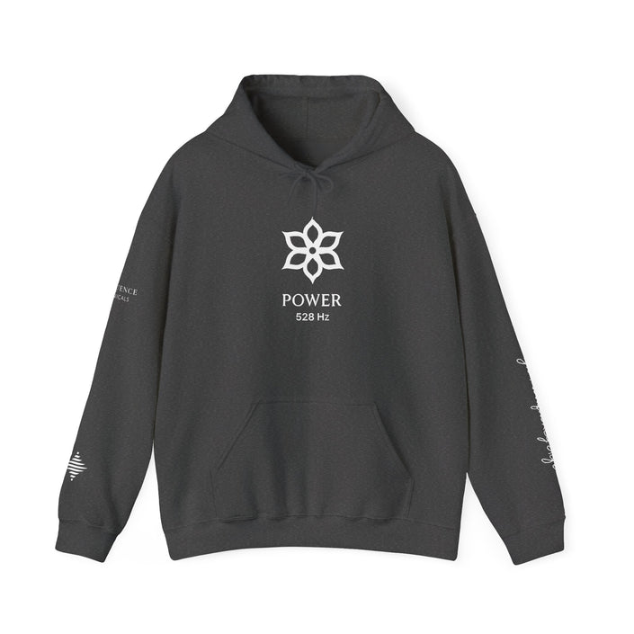 Power 528 Hz Star Logo Hoodie | Frequency Botanical Minimalist Design