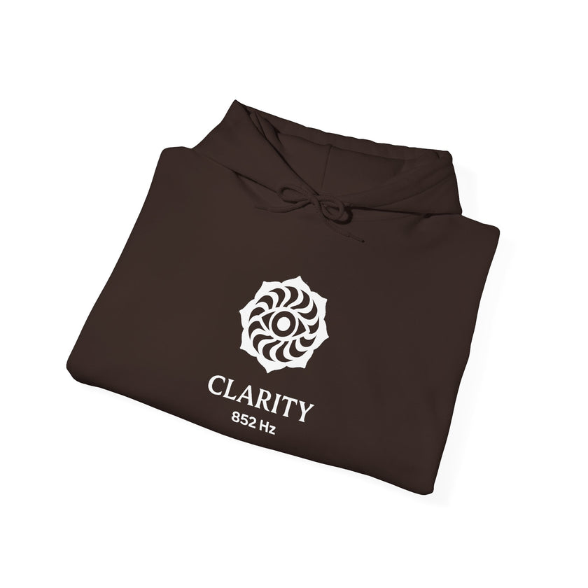 Clarity 852 Hz Star Logo Hoodie | Frequency Botanical Minimalist Design