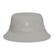 Frequénce Botanicals Embroidered Bucket Hat — Earthy Brown Garden Logo Sun Hat