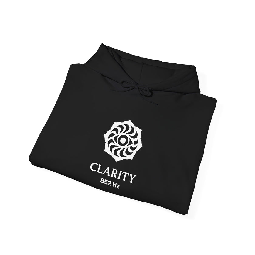 Clarity 852 Hz Star Logo Hoodie | Frequency Botanical Minimalist Design