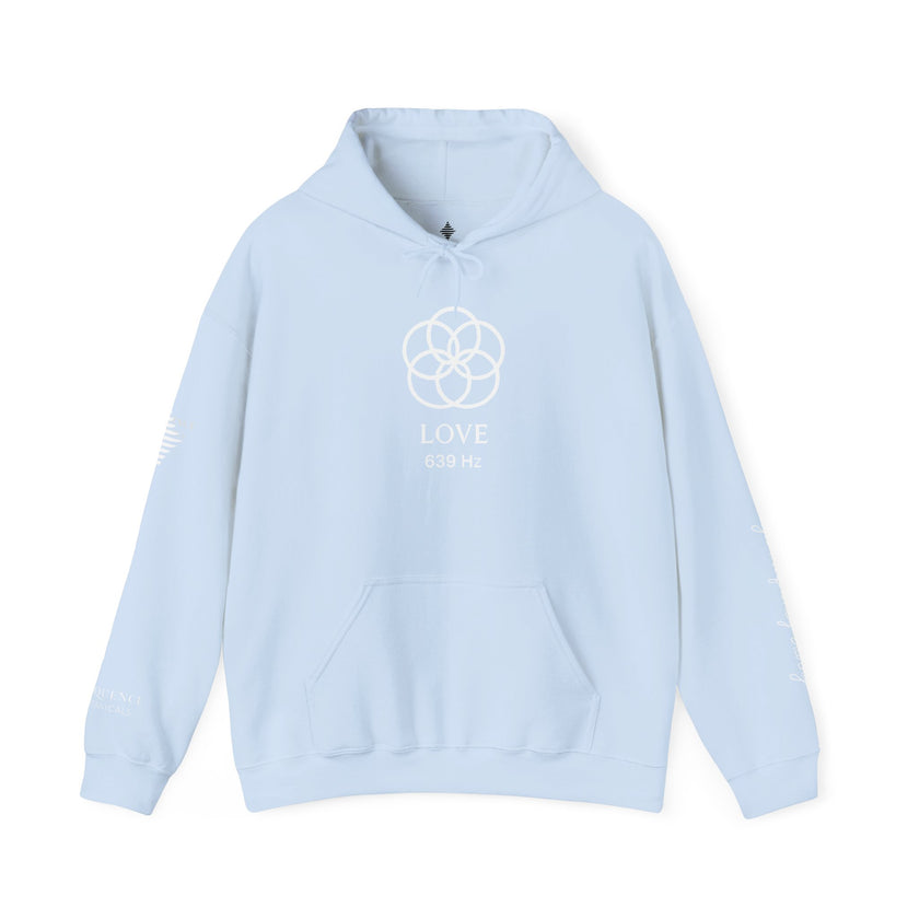 Love 639 Hz Star Logo Hoodie | Frequency Botanical Minimalist Design