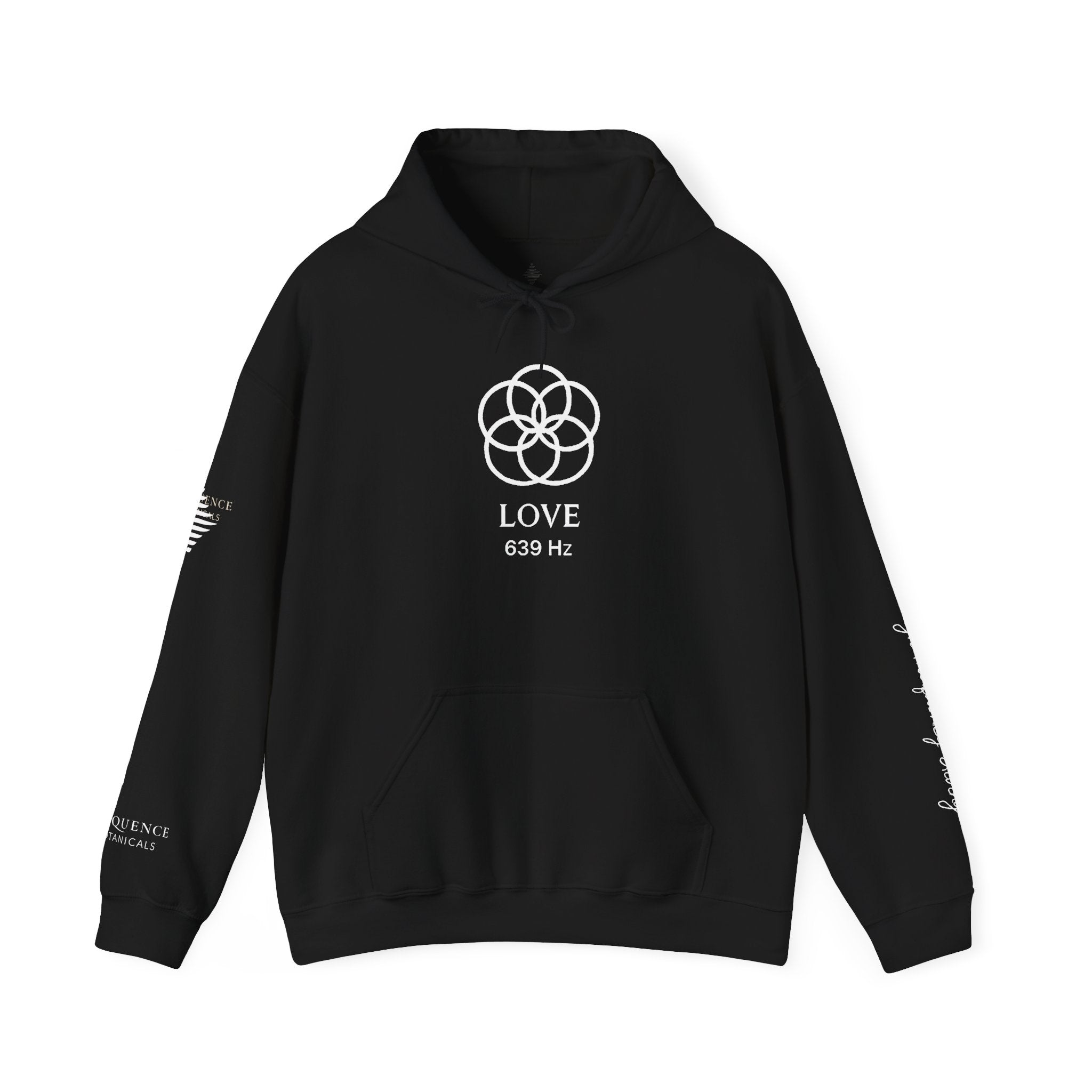 Love 639 Hz Star Logo Hoodie | Frequency Botanical Minimalist Design