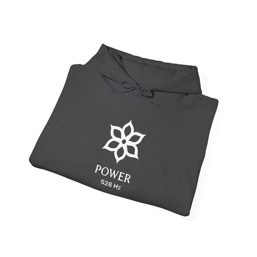 Power 528 Hz Star Logo Hoodie | Frequency Botanical Minimalist Design