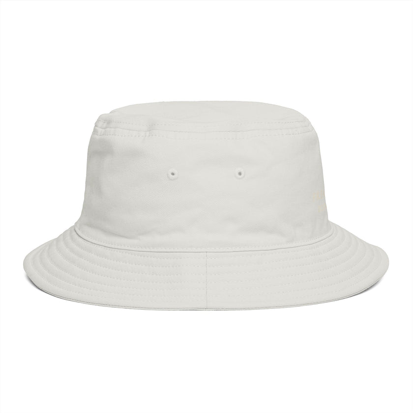 Frequénce Botanicals Embroidered Bucket Hat — Earthy Brown Garden Logo Sun Hat
