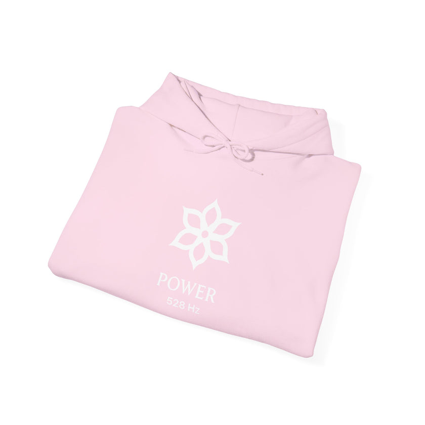 Power 528 Hz Star Logo Hoodie | Frequency Botanical Minimalist Design