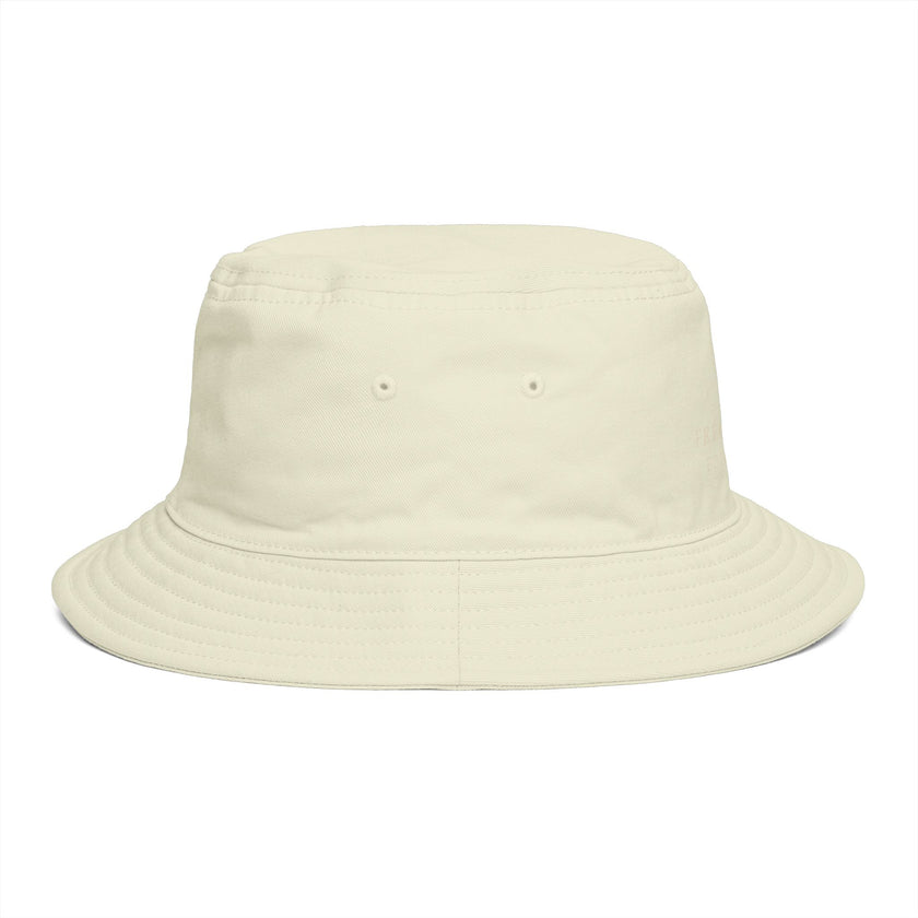 Frequénce Botanicals Embroidered Bucket Hat — Earthy Brown Garden Logo Sun Hat