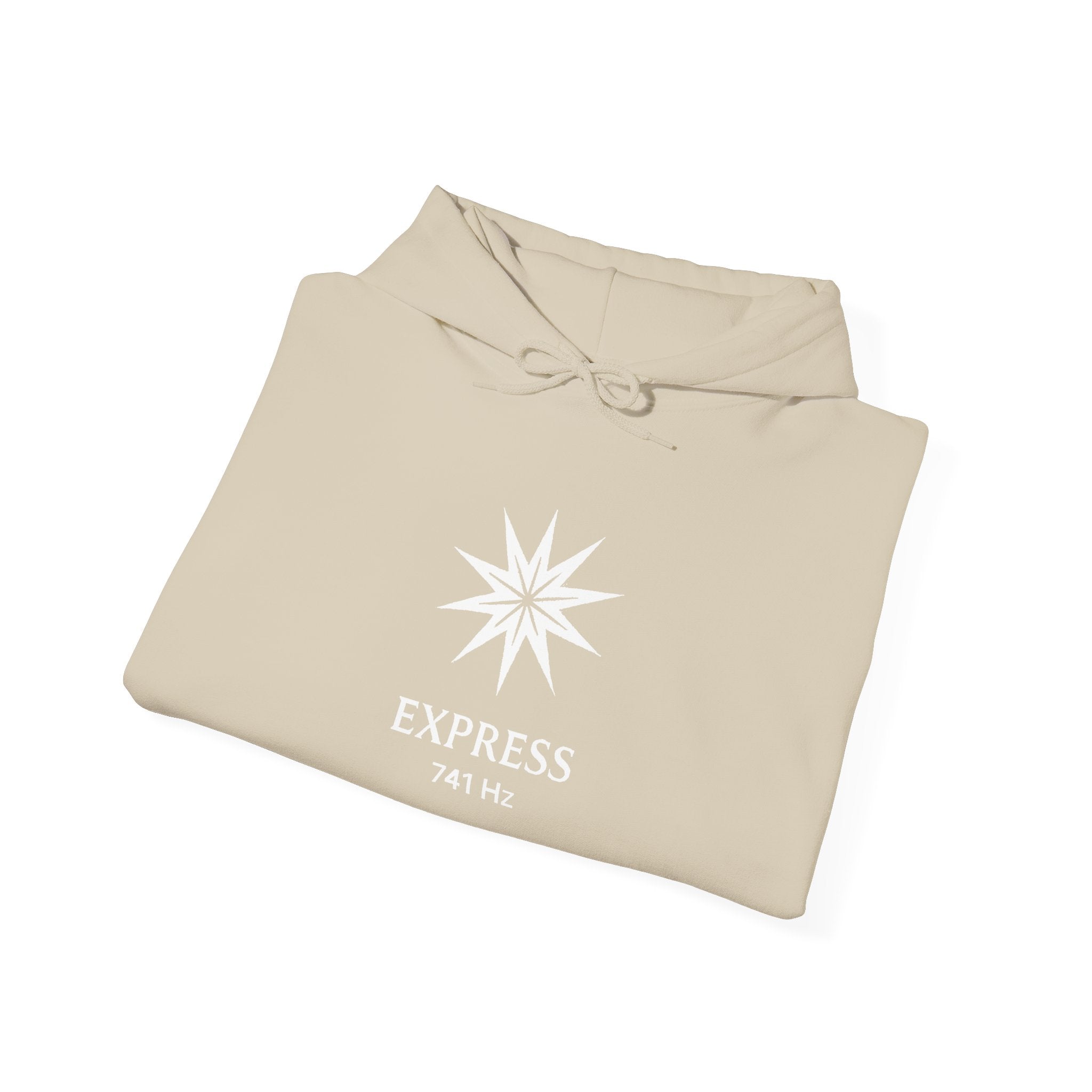 Express 741 Hz Star Logo Hoodie | Frequency Botanical Minimalist Design
