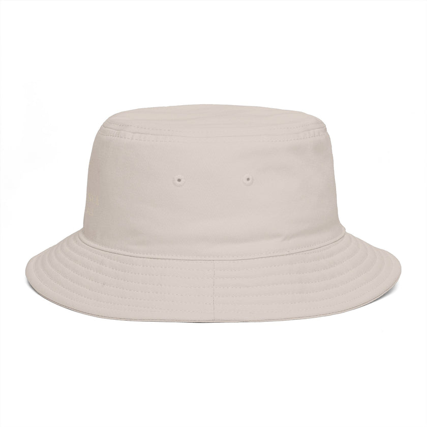 Frequénce Botanicals Embroidered Bucket Hat — Earthy Brown Garden Logo Sun Hat