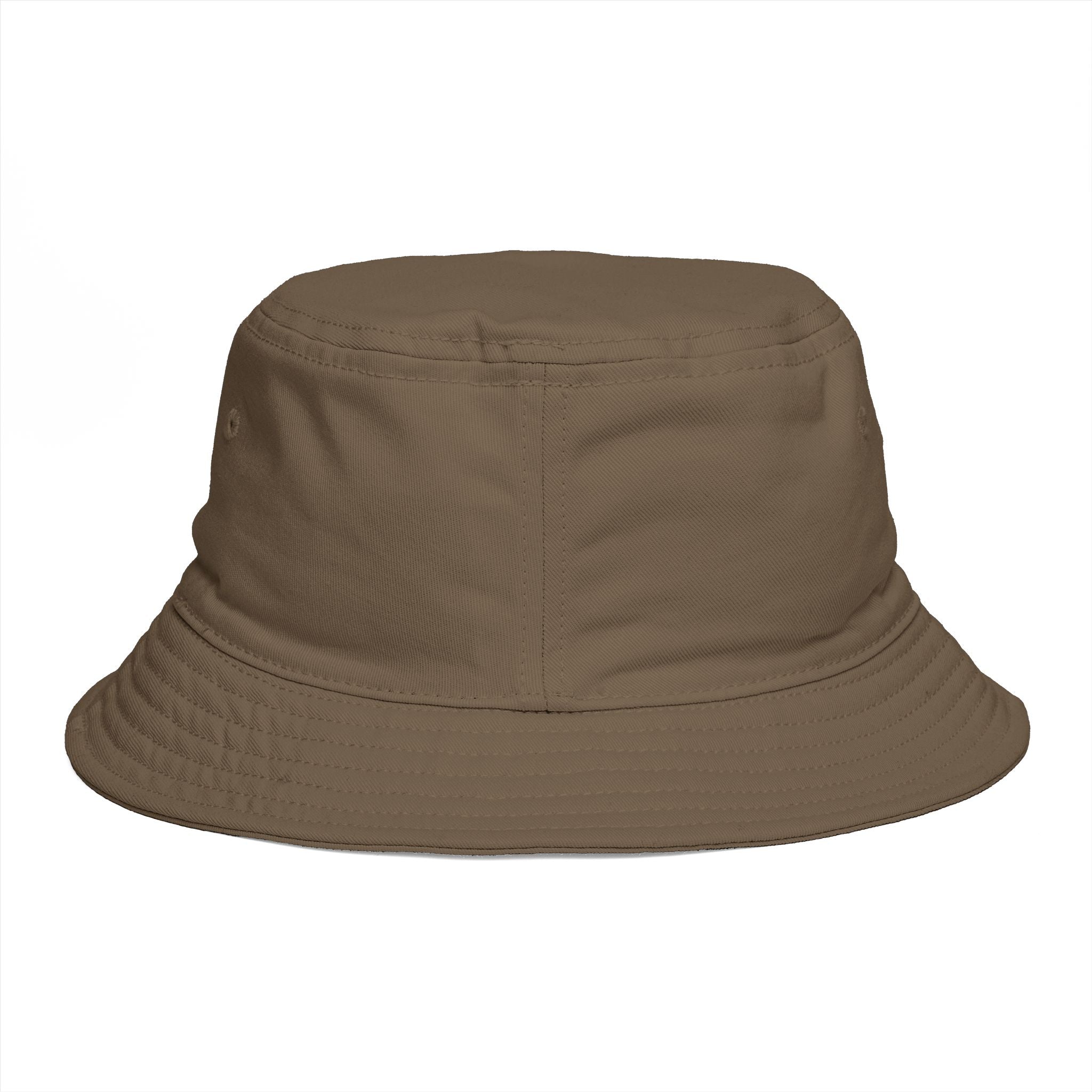 Frequénce Botanicals Embroidered Bucket Hat — Earthy Brown Garden Logo Sun Hat