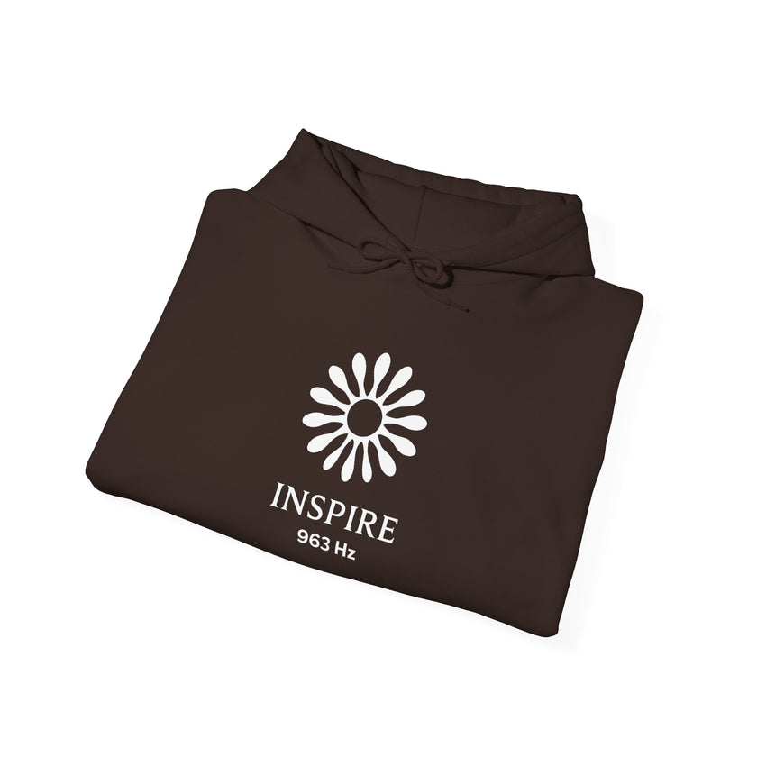 Inspire 965 Hz Star Logo Hoodie | Frequency Botanical Minimalist Design