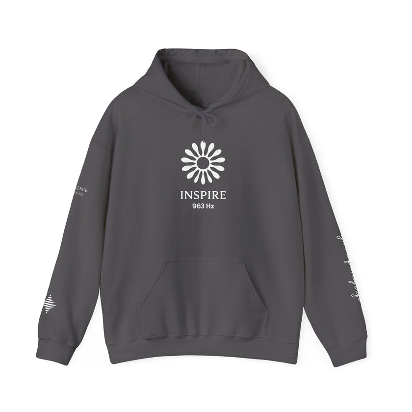 Inspire 965 Hz Star Logo Hoodie | Frequency Botanical Minimalist Design