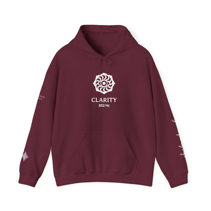Clarity 852 Hz Star Logo Hoodie | Frequency Botanical Minimalist Design