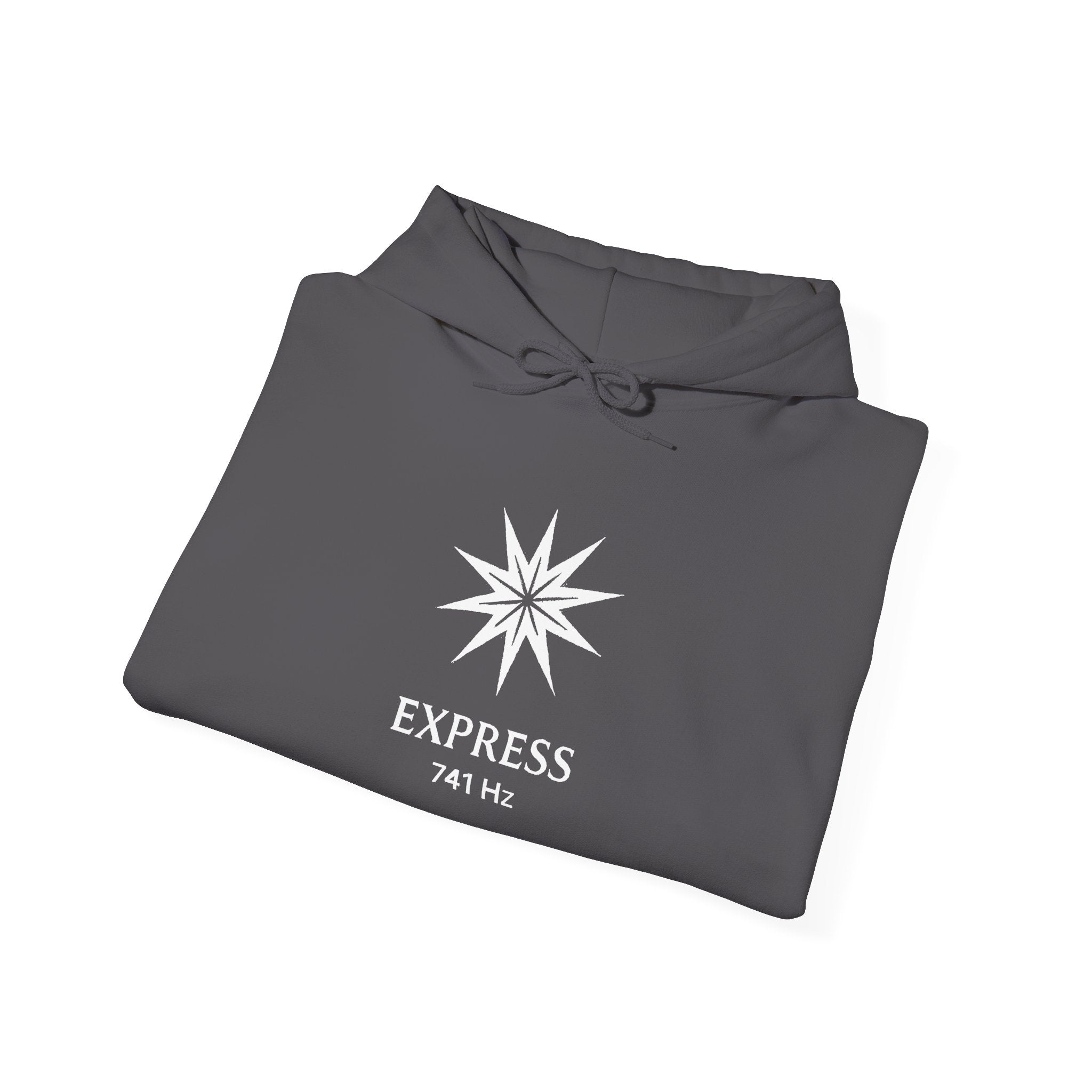 Express 741 Hz Star Logo Hoodie | Frequency Botanical Minimalist Design