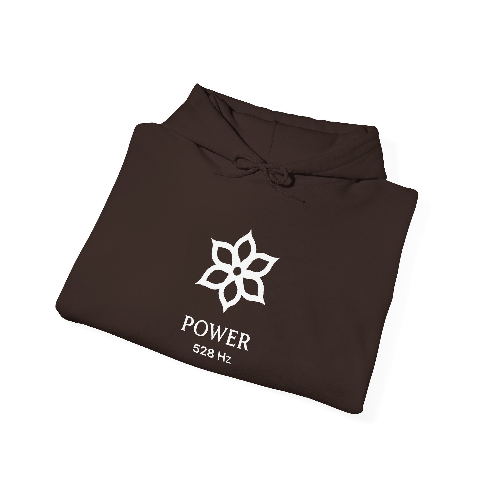 Power 528 Hz Star Logo Hoodie | Frequency Botanical Minimalist Design
