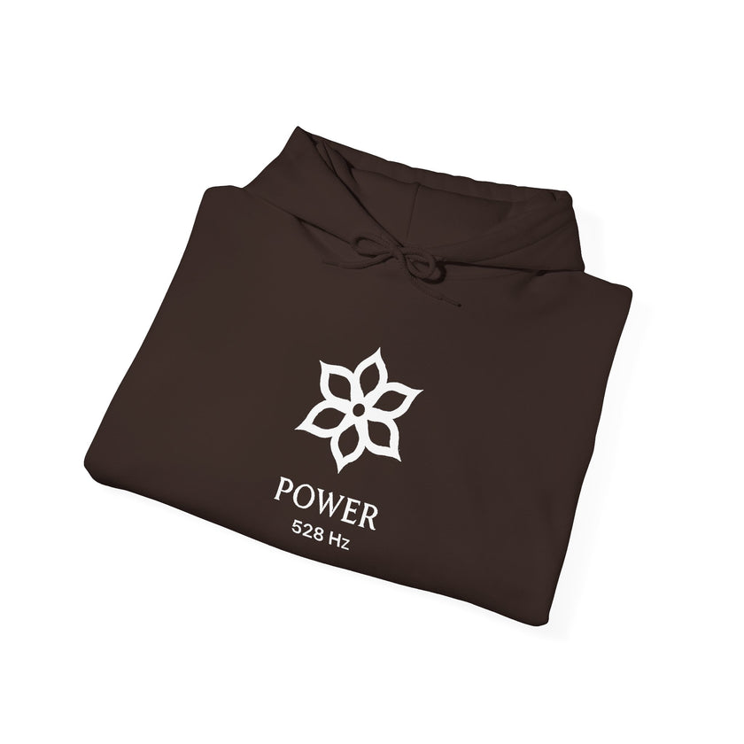 Power 528 Hz Star Logo Hoodie | Frequency Botanical Minimalist Design
