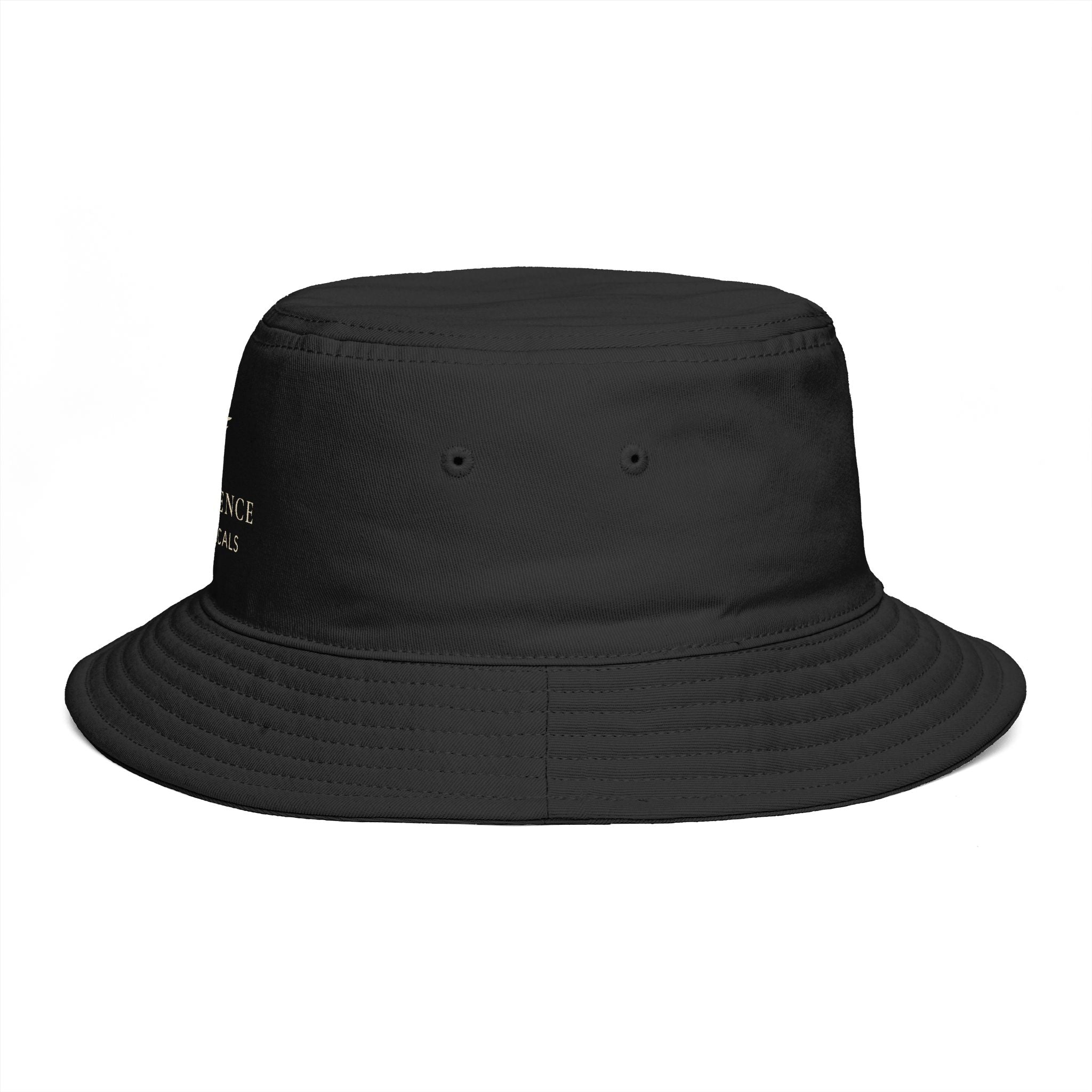 Frequénce Botanicals Embroidered Bucket Hat — Earthy Brown Garden Logo Sun Hat