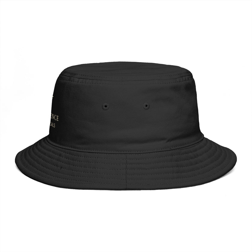 Frequénce Botanicals Embroidered Bucket Hat — Earthy Brown Garden Logo Sun Hat