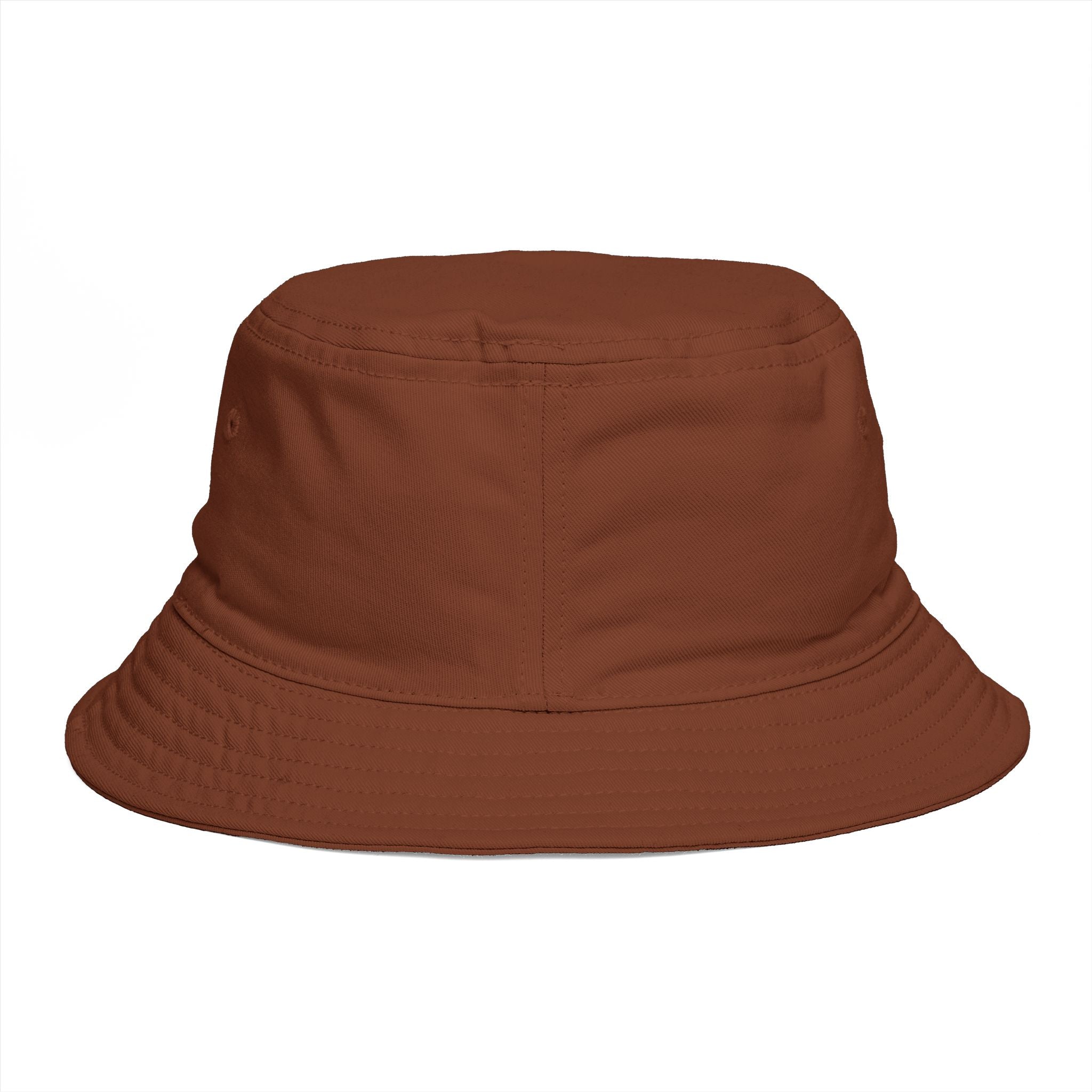 Frequénce Botanicals Embroidered Bucket Hat — Earthy Brown Garden Logo Sun Hat