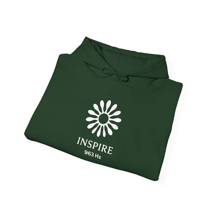 Inspire 965 Hz Star Logo Hoodie | Frequency Botanical Minimalist Design