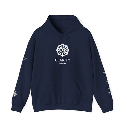 Clarity 852 Hz Star Logo Hoodie | Frequency Botanical Minimalist Design