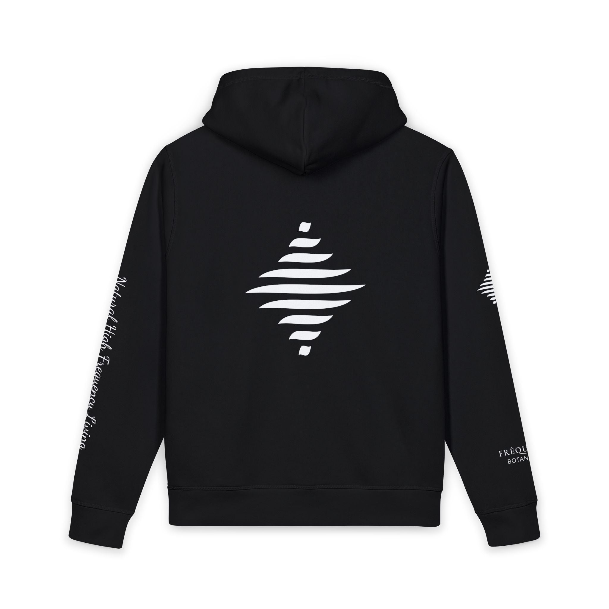 Frequence Sounder Hoodie — Minimalist Organic Pullover with Geometric Soundwave Graphics