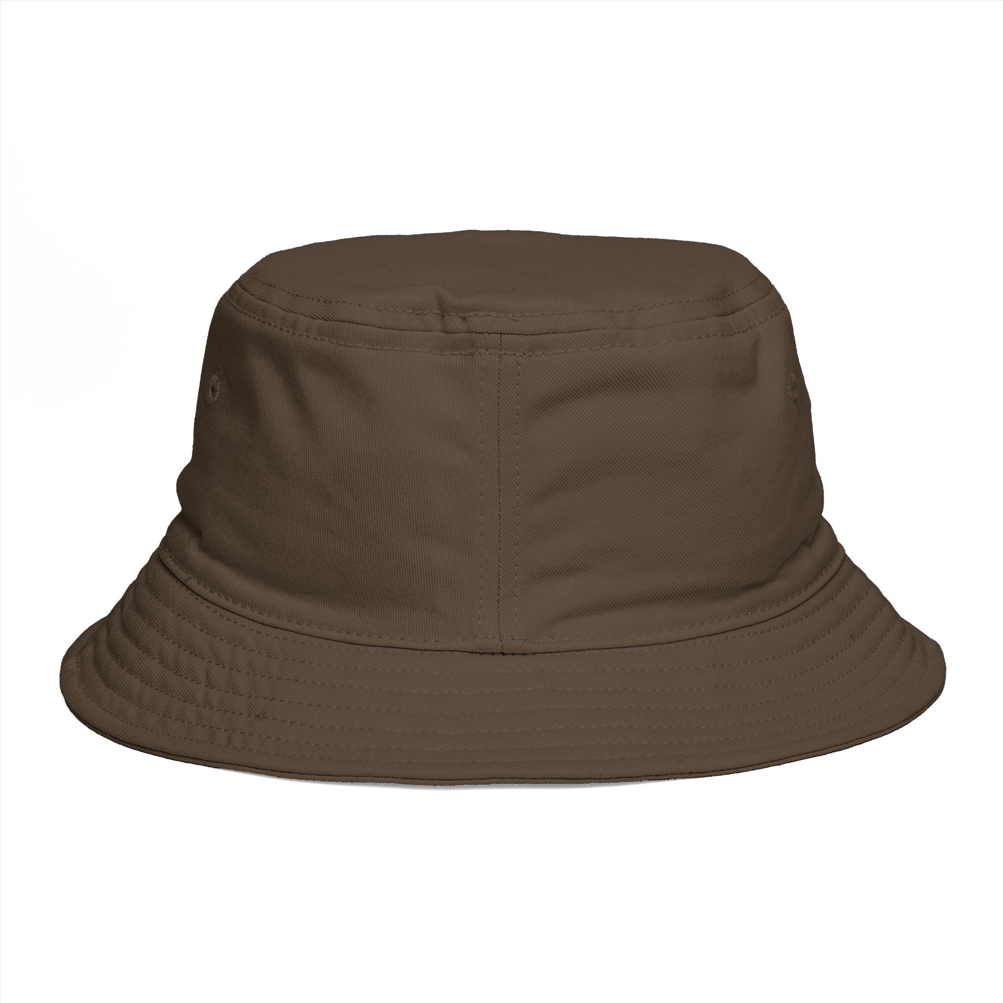 Frequénce Botanicals Embroidered Bucket Hat — Earthy Brown Garden Logo Sun Hat