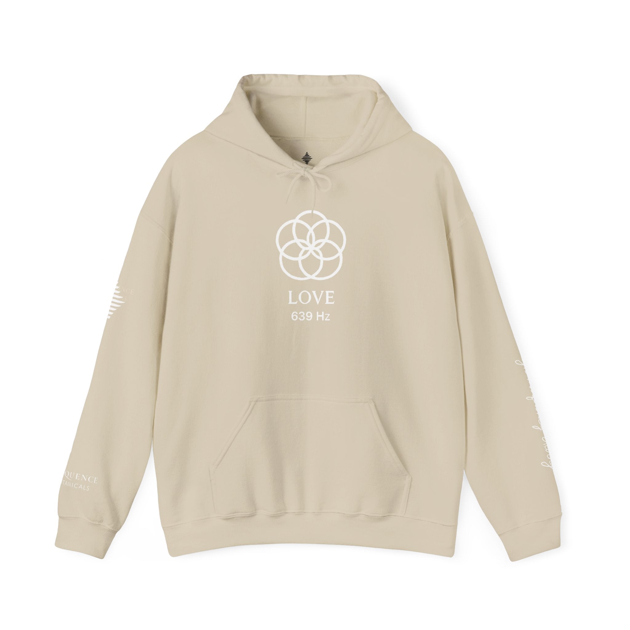 Love 639 Hz Star Logo Hoodie | Frequency Botanical Minimalist Design