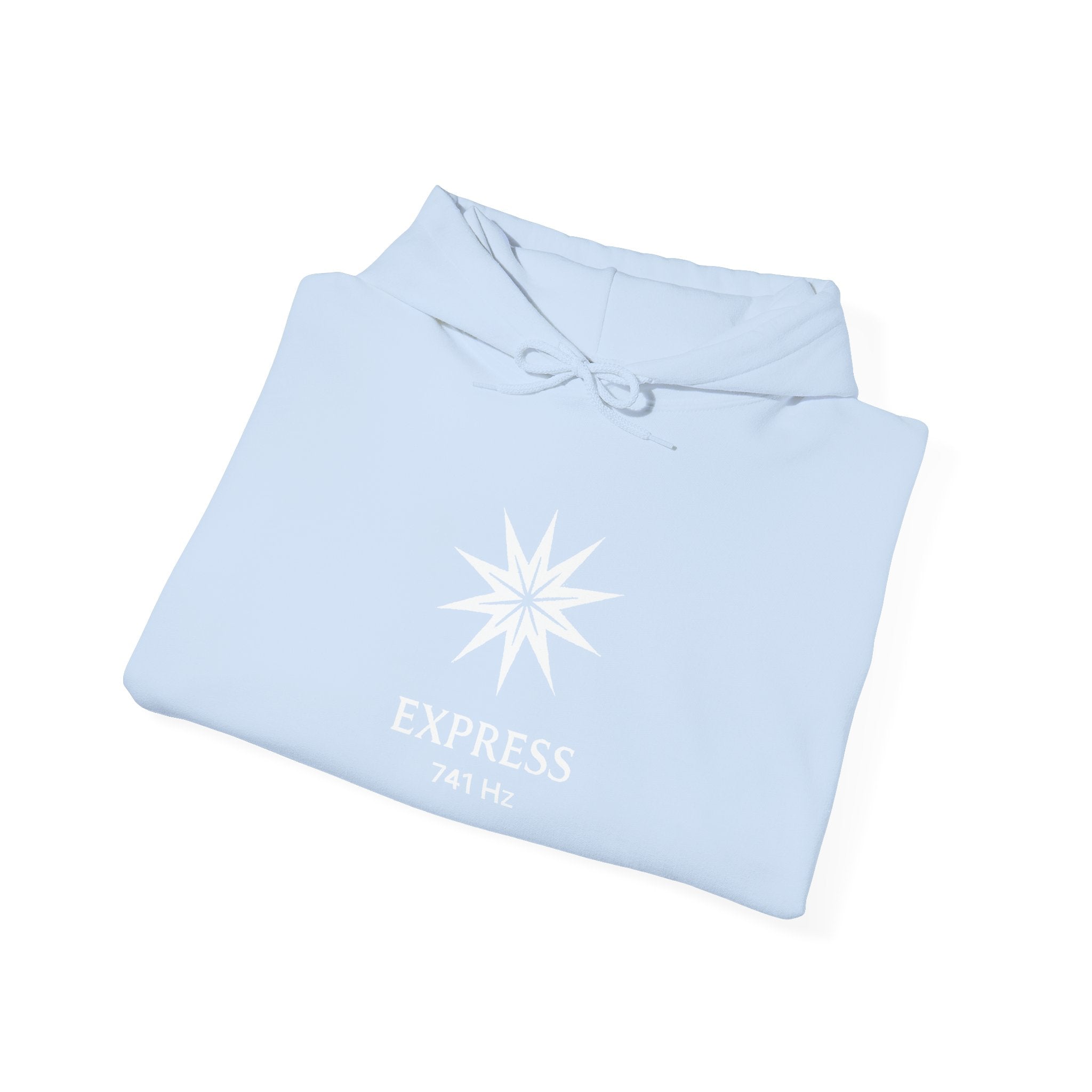 Express 741 Hz Star Logo Hoodie | Frequency Botanical Minimalist Design