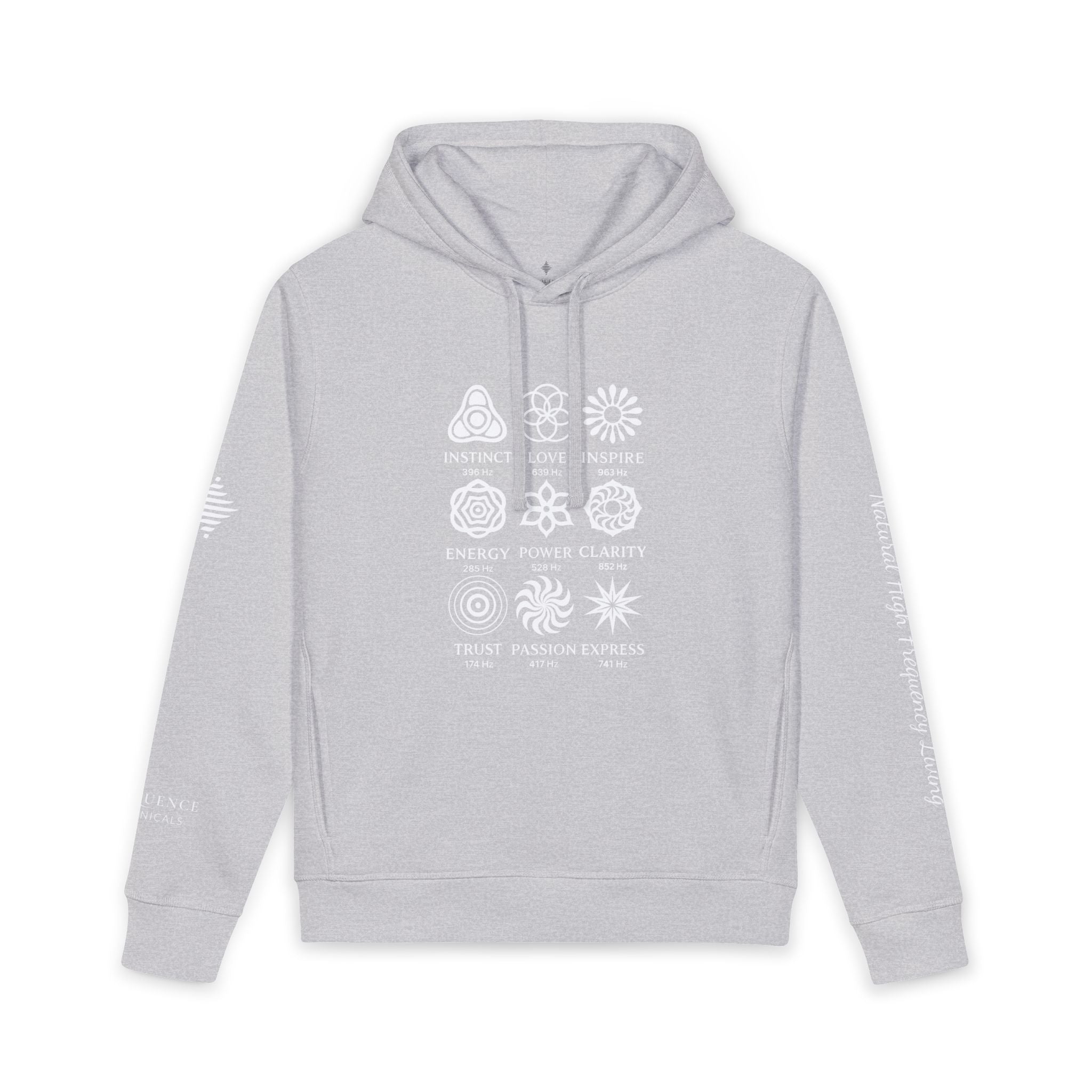 Frequence Sounder Hoodie — Minimalist Organic Pullover with Geometric Soundwave Graphics