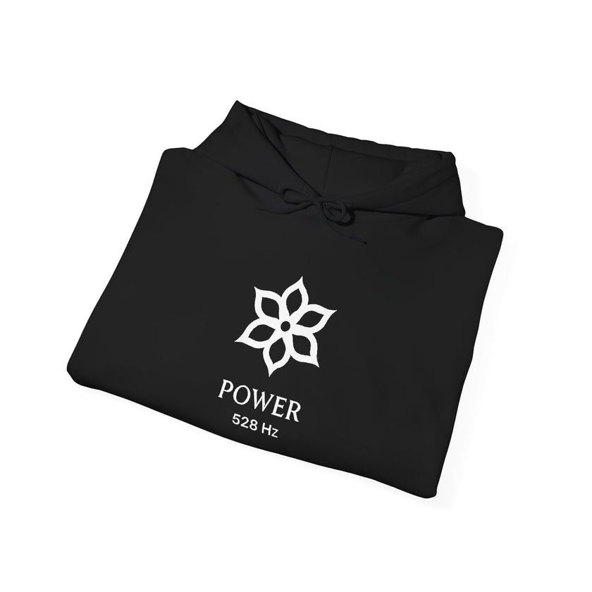 Power 528 Hz Star Logo Hoodie | Frequency Botanical Minimalist Design