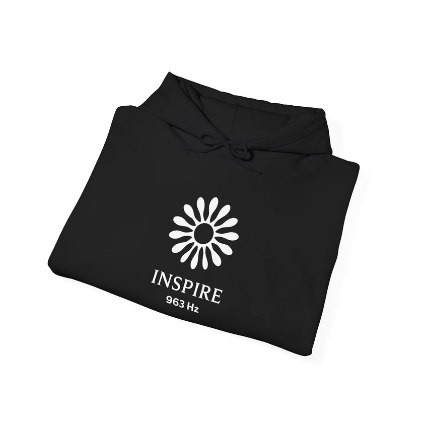 Inspire 965 Hz Star Logo Hoodie | Frequency Botanical Minimalist Design