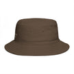 Frequénce Botanicals Embroidered Bucket Hat — Earthy Brown Garden Logo Sun Hat