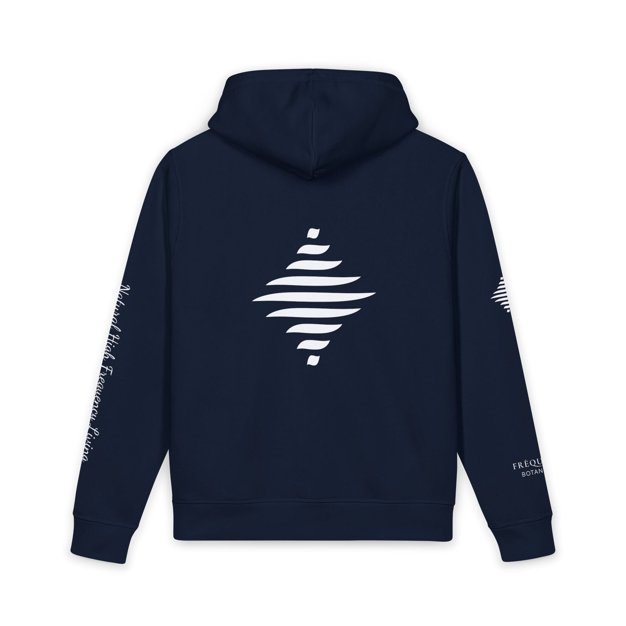 Frequence Sounder Hoodie — Minimalist Organic Pullover with Geometric Soundwave Graphics