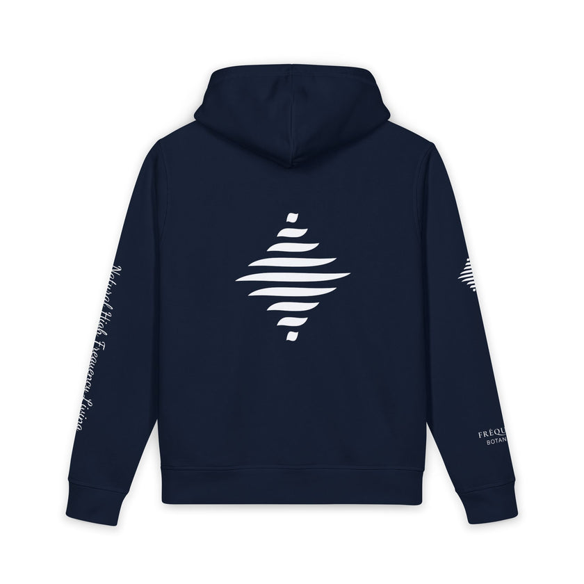 Frequence Sounder Hoodie — Minimalist Organic Pullover with Geometric Soundwave Graphics