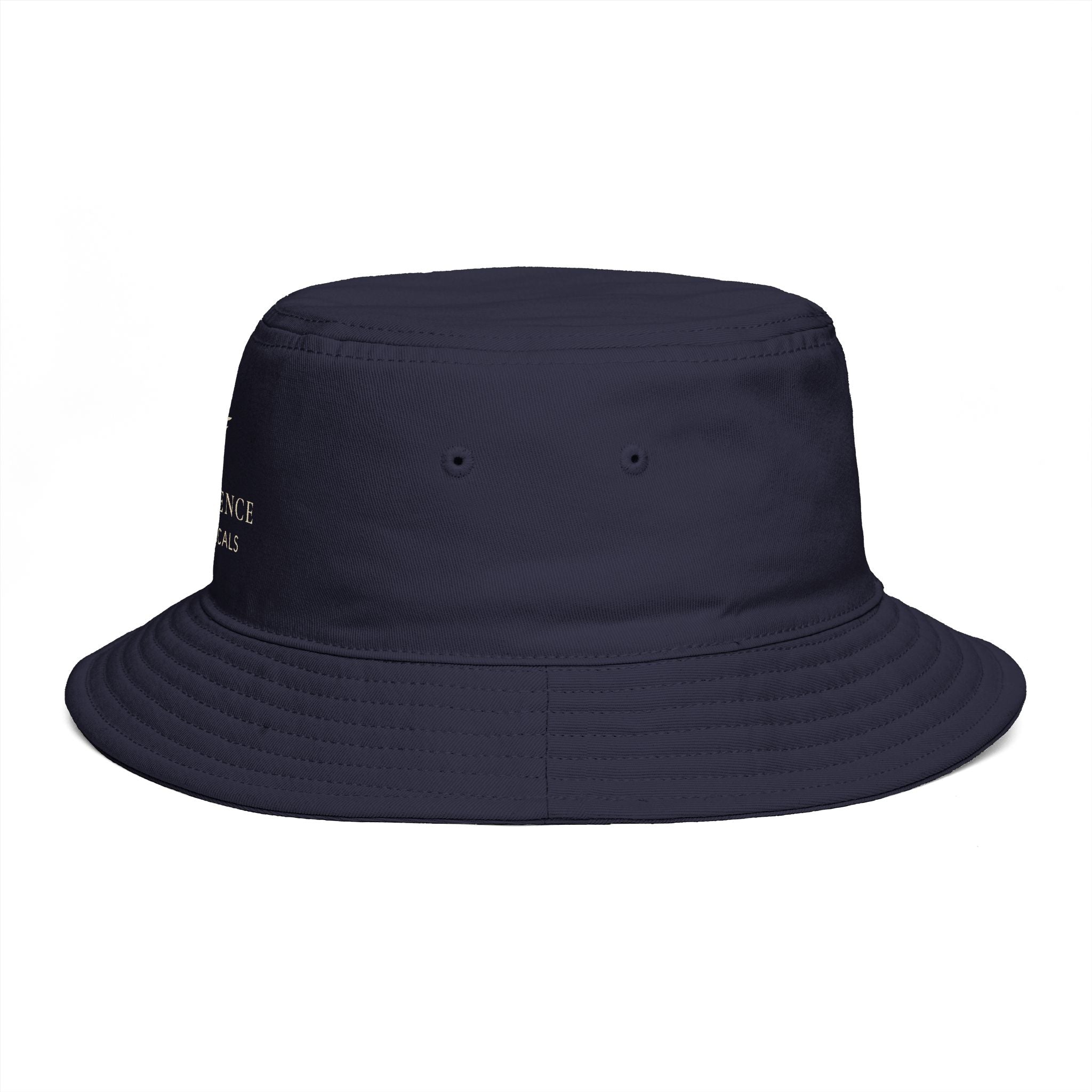 Frequénce Botanicals Embroidered Bucket Hat — Earthy Brown Garden Logo Sun Hat