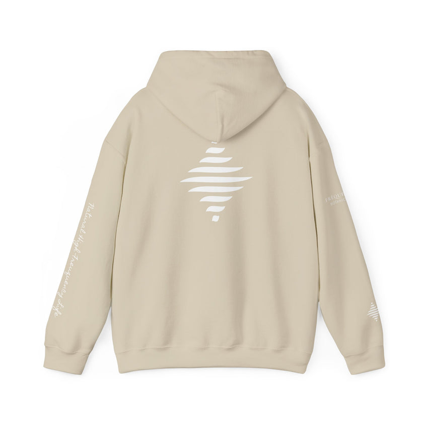 Power 528 Hz Star Logo Hoodie | Frequency Botanical Minimalist Design