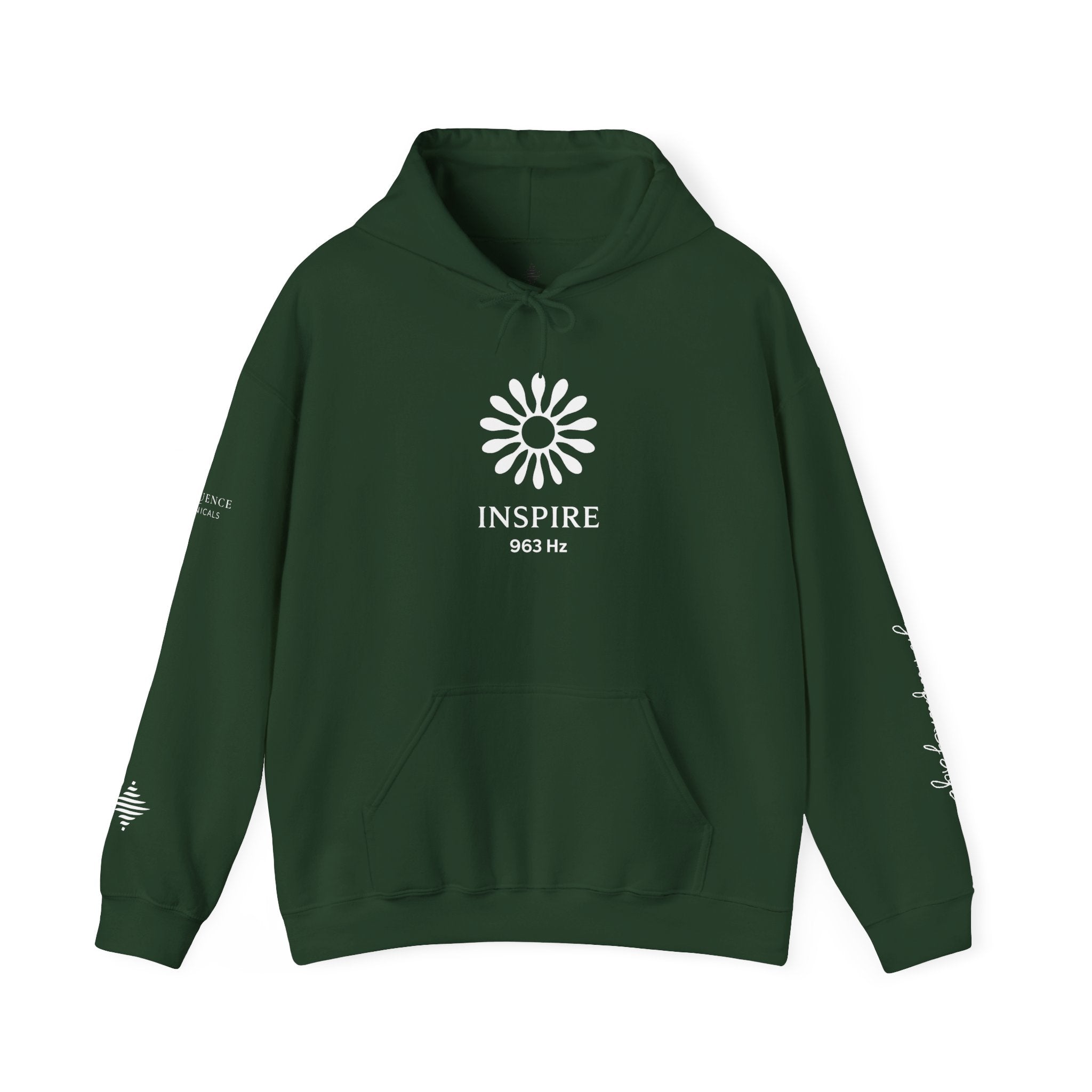Inspire 965 Hz Star Logo Hoodie | Frequency Botanical Minimalist Design