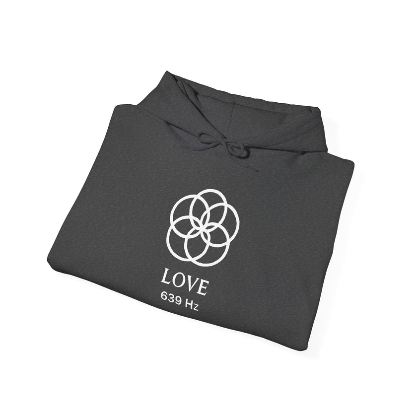 Love 639 Hz Star Logo Hoodie | Frequency Botanical Minimalist Design