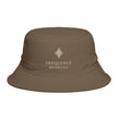 Frequénce Botanicals Embroidered Bucket Hat — Earthy Brown Garden Logo Sun Hat
